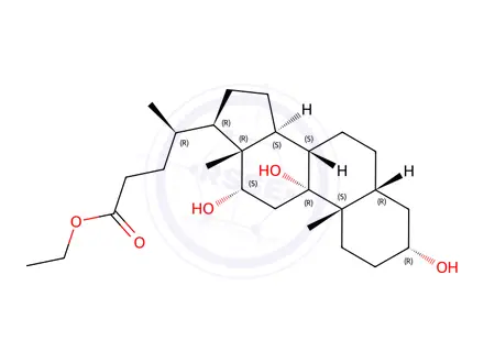 Chemical structure of (R)-ethyl 4-((3R,5R,8S,9R,10S,12S,13R,14S,17R)-3,9,12-trihydroxy-10,13-dimethylhexadecahydro-1H-cyclopenta[a]phenanthren-17-yl)pentanoate