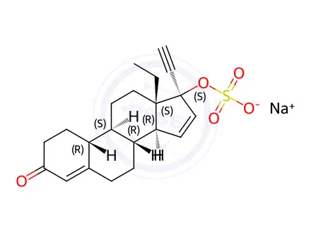Chemical structure of D-(-)-Norgestrel Sulfate Sodium Salt