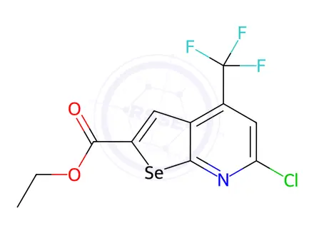 Chemical structure of Ethyl 6-chloro-4-(trifluoromethyl)selenopheno[2,3-b]pyridine-2-carboxylate