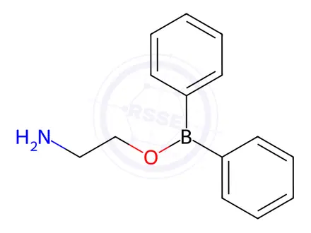Chemical structure of 2-Aminoethyl Diphenylborinate