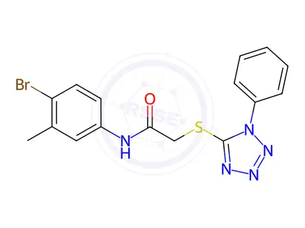 Chemical structure of N-(4-bromo-3-methylphenyl)-2-((1-phenyl-1H-tetrazol-5-yl)thio)acetamide