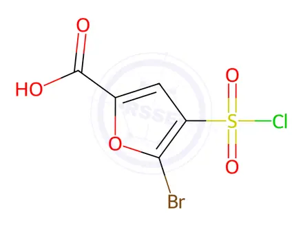Chemical structure of 5-Bromo-4-(chlorosulfonyl)furan-2-carboxylic Acid