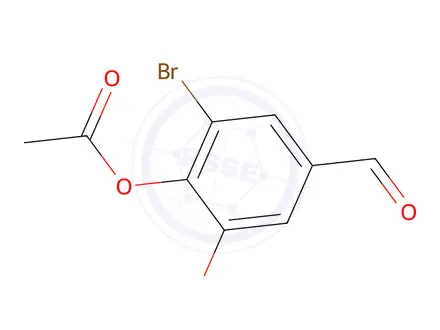 Chemical structure of 2-Bromo-6-ethoxy-4-formylphenyl acetate
