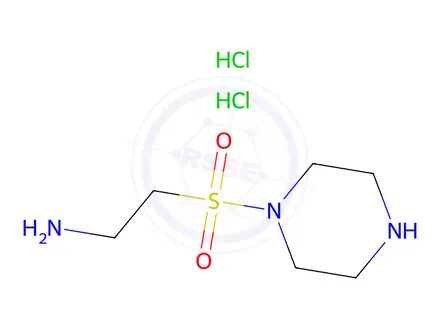 Chemical structure of 2-(Piperazine-1-sulfonyl)ethan-1-amine Dihydrochloride