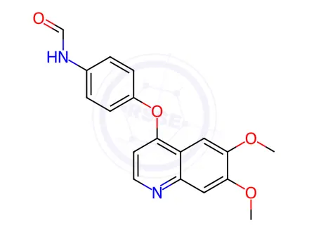 Chemical structure of Formamide, N-[4-[(6,7-dimethoxy-4-quinolinyl)oxy]phenyl]-
