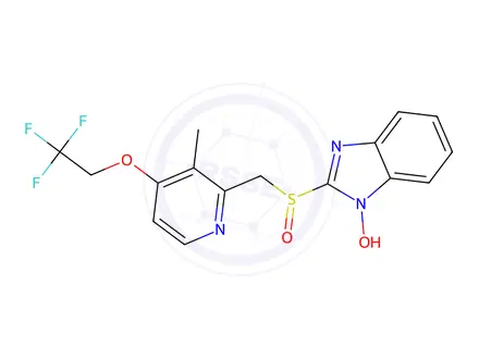 Chemical structure of 2-(((3-methyl-4-(2,2,2-trifluoroethoxy)pyridin-2-yl)methyl)sulfinyl)-1H-benzo[d]imidazol-1-ol