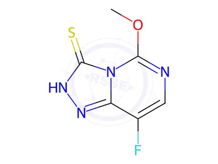Chemical structure of 8-fluoro-5-methoxy-[1,2,4]triazolo[4,3-c]pyrimidine-3(2H)-thione