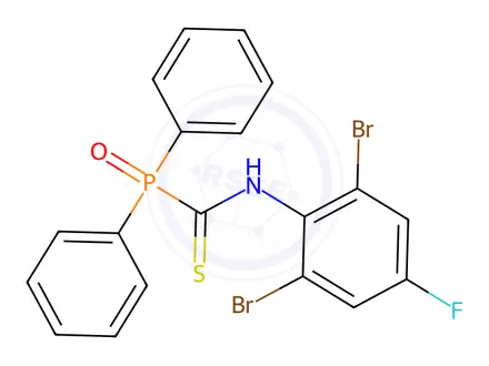 Chemical structure of N-(2,6-Dibromo-4-fluorophenyl)-1-(diphenylphosphoryl)methanethioamide