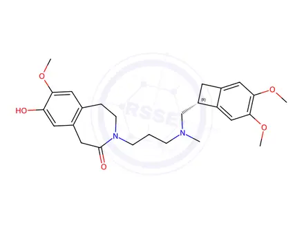 Chemical structure of (R)-3-(3-(((3,4-dimethoxybicyclo[4.2.0]octa-1(6),2,4-trien-7-yl)methyl)(methyl)amino)propyl)-8-hydroxy-7-methoxy-4,5-dihydro-1H-benzo[d]azepin-2(3H)-one