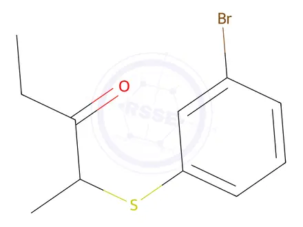 Chemical structure of 2-((3-Bromophenyl)thio)pentan-3-one