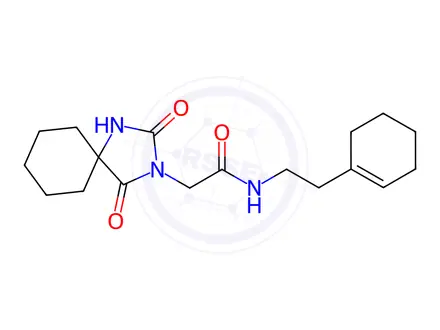 Chemical structure of n-(2-(Cyclohex-1-en-1-yl)ethyl)-2-(2,4-dioxo-1,3-diazaspiro[4.5]decan-3-yl)acetamide