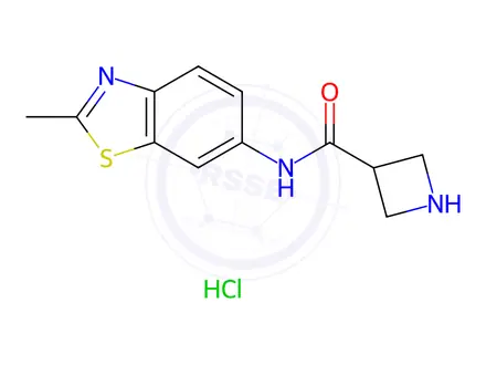 Chemical structure of N-(2-methylbenzo[d]thiazol-6-yl)azetidine-3-carboxamide hydrochloride