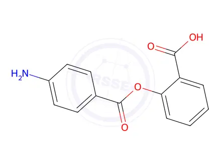 Chemical structure of 2-(4-aminobenzoyl)oxybenzoic acid