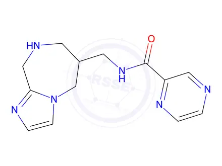 Chemical structure of N-((6,7,8,9-Tetrahydro-5H-imidazo[1,2-a][1,4]diazepin-6-yl)methyl)pyrazine-2-carboxamide