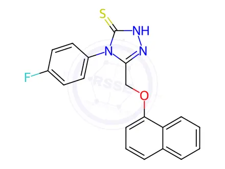 Chemical structure of 4-(4-Fluorophenyl)-5-((naphthalen-1-yloxy)methyl)-4H-1,2,4-triazole-3-thiol