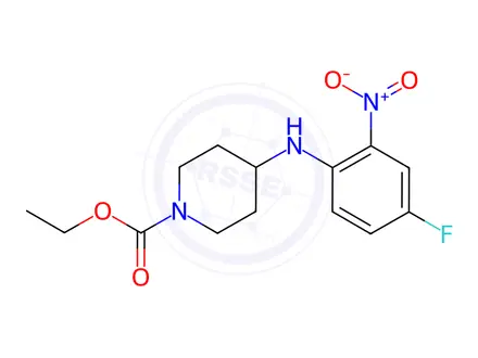 Chemical structure of 4-(4-fluoro-2-nitro-phenylaMino)-piperidine-1-carboxylic acid ethyl ester