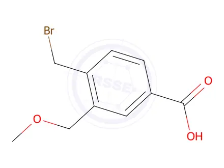 Chemical structure of 4-(Bromomethyl)-3-(methoxymethyl)benzoic acid