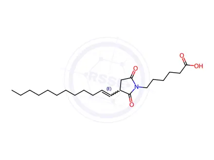 Chemical structure of 3-(dodecenyl)-2,5-dioxo-1-Pyrrolidinehexanoic acid