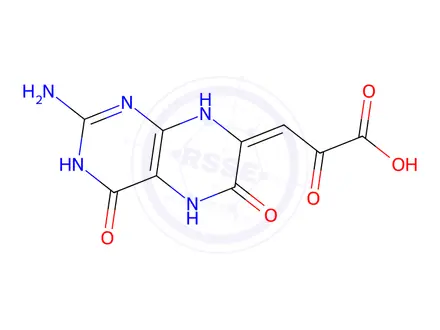 Chemical structure of 3-(2-Amino-4,6-dioxo-3,4,5,6-tetrahydropteridin-7-yl)-2-hydroxyacrylic acid
