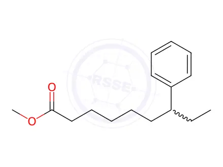 Chemical structure of 7-Phenylnonanoic acid methyl ester