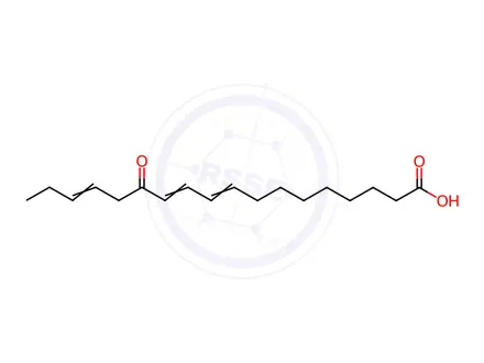 Chemical structure of 9,11,15-Octadecatrienoic acid, 13-oxo-, (9Z,11E,15Z)-