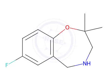 Chemical structure of 7-Fluoro-2,2-dimethyl-2,3,4,5-tetrahydrobenzo[f][1,4]oxazepine