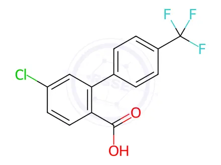 Chemical structure of 4-Chloro-2-(4-trifluoromethylphenyl)benzoic acid