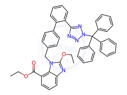 Chemical structure of Candesartan Ethyl Ester N2-Trityl Analog