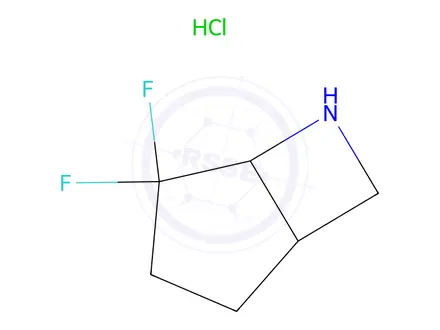 Chemical structure of 4,4-Difluoro-6-azabicyclo[3.2.0]Heptane hydrochloride