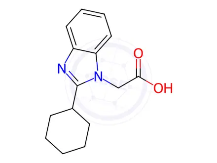 Chemical structure of 2-(2-cyclohexyl-1H-1,3-benzodiazol-1-yl)acetic acid