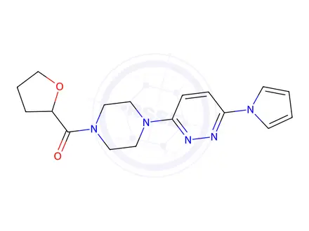 Chemical structure of (4-(6-(1H-Pyrrol-1-yl)pyridazin-3-yl)piperazin-1-yl)(tetrahydrofuran-2-yl)methanone