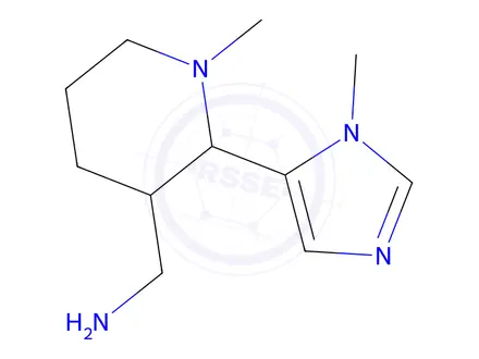 Chemical structure of (1-Methyl-2-(1-methyl-1h-imidazol-5-yl)piperidin-3-yl)methanamine