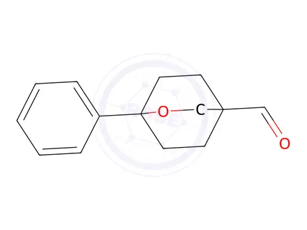 Chemical structure of 1-Phenyl-2-oxabicyclo[2.2.2]Octane-4-carbaldehyde