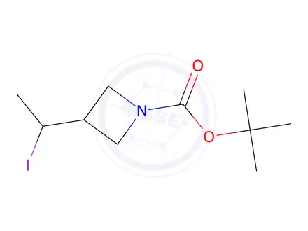 Chemical structure of tert-Butyl 3-(1-iodoethyl)azetidine-1-carboxylate