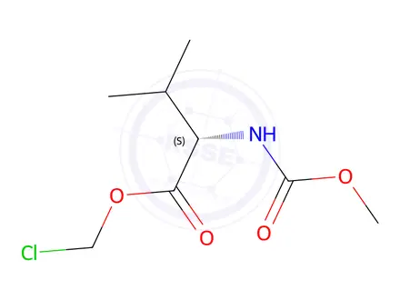 Chemical structure of (S)-Chloromethyl 2-((methoxycarbonyl)amino)-3-methylbutanoate