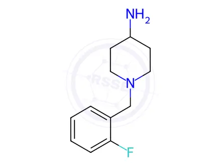 Chemical structure of 1-(2-fluorobenzyl)piperidin-4-amine dihydrochloride