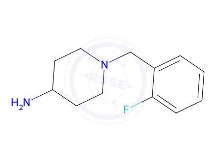 Chemical structure of 1-(2-fluorobenzyl)piperidin-4-amine dihydrochloride