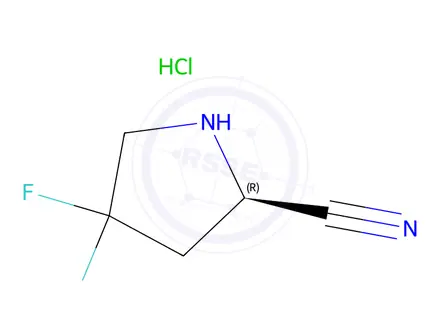 Chemical structure of (R)-4,4-difluoropyrrolidine-2-carbonitrile hydrochloride