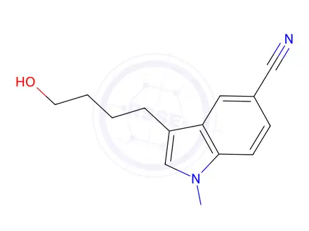 Chemical structure of 3-(4-hydroxybutyl)-1-nitroso-1H-indole-5-carbonitrile