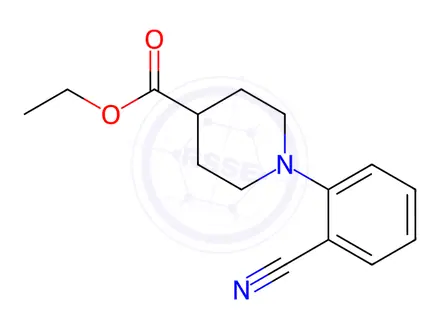 Chemical structure of Ethyl 1-(2-cyanophenyl)-4-piperidinecarboxylate