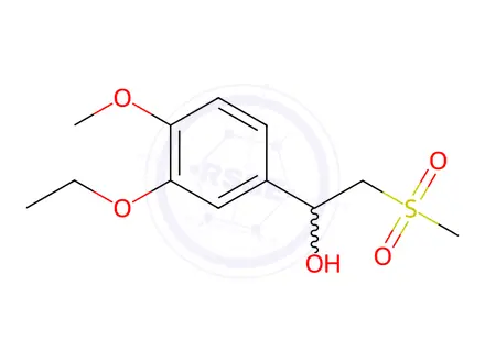 Chemical structure of 1-(3-ethoxy-4-methoxyphenyl)-2-(methylsulfonyl)ethan-1-ol