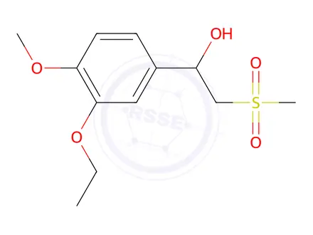 Chemical structure of 1-(3-ethoxy-4-methoxyphenyl)-2-(methylsulfonyl)ethan-1-ol