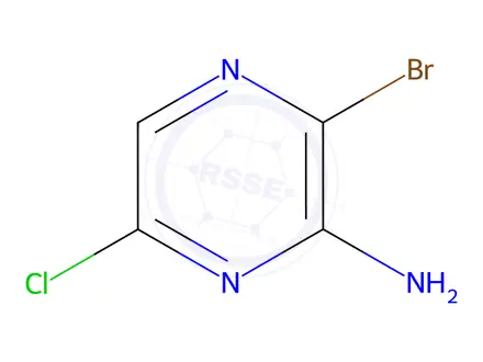 Chemical structure of 2-Amino-3-bromo-6-chloropyrazine