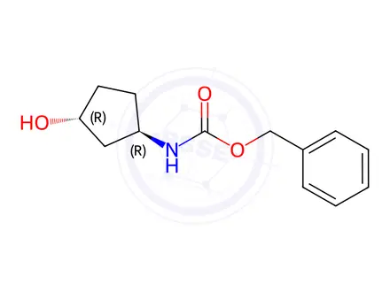 Chemical structure of benzyl ((1R,3R)-3-hydroxycyclopentyl)carbamate
