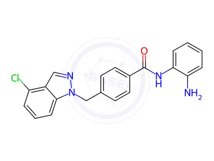 Chemical structure of N-(2-Aminophenyl)-4-((4-chloro-1H-indazol-1-yl)methyl)benzamide