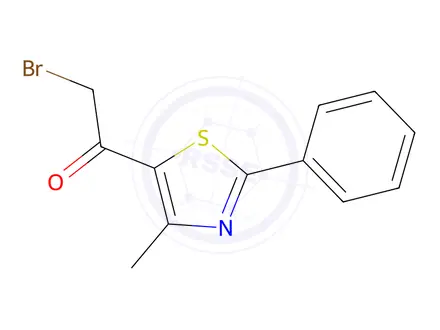 Chemical structure of 2-Bromo-1-(4-methyl-2-phenyl-1,3-thiazol-5-yl)-1-ethanone