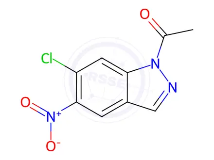 Chemical structure of 1-(6-Chloro-5-Nitro-1H-Indazol-1-Yl)Ethan-1-One