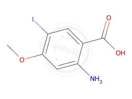 Chemical structure of 2-Amino-5-iodo-4-methoxy-benzoic acid-