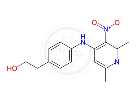 Chemical structure of 4-[(2,6-Dimethyl-3-nitro-4-pyridinyl)amino]benzeneethanol