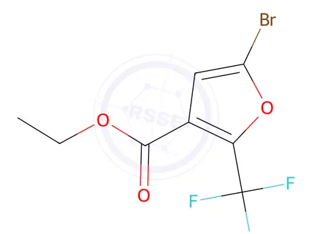 Chemical structure of Ethyl 5-bromo-2-(trifluoromethyl)furan-3-carboxylate